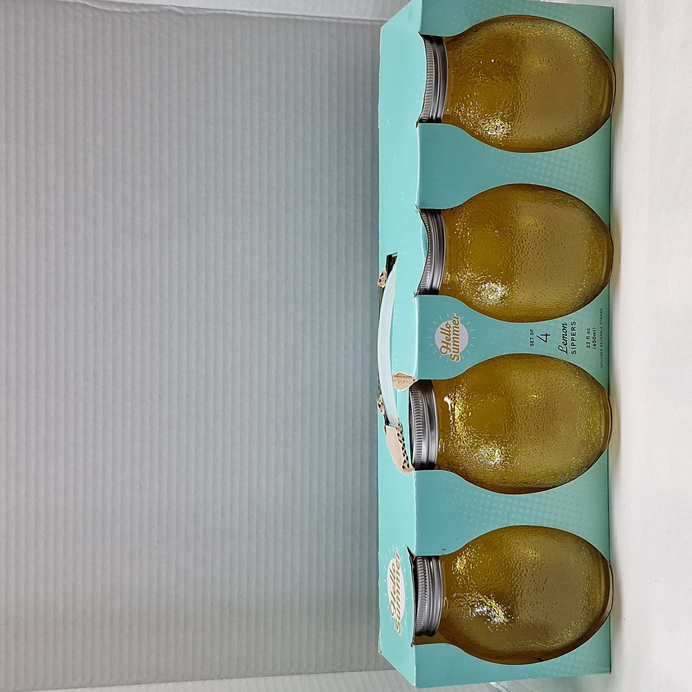 #AFD Set of 4 lemon glass sippers 22fl oz